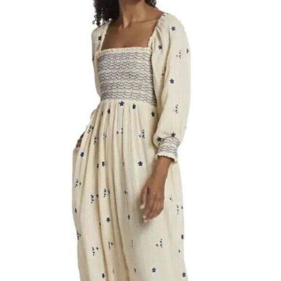 Free People Dahlia Embroidered Jumpsuit Size Medium - Picture 6 of 11